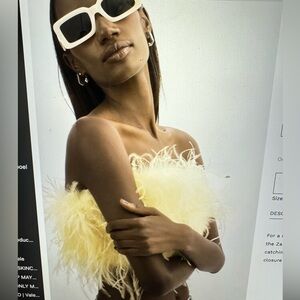 NWT Lamarque yellow feather bustier - xs